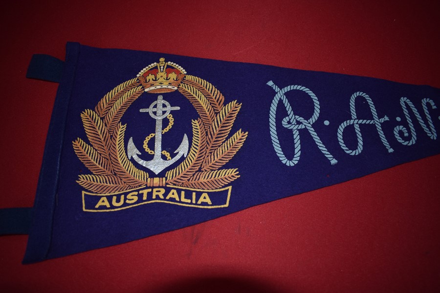 WW2 ROYAL AUSTRALIAN NAVY FELT PENNANT-SOLD